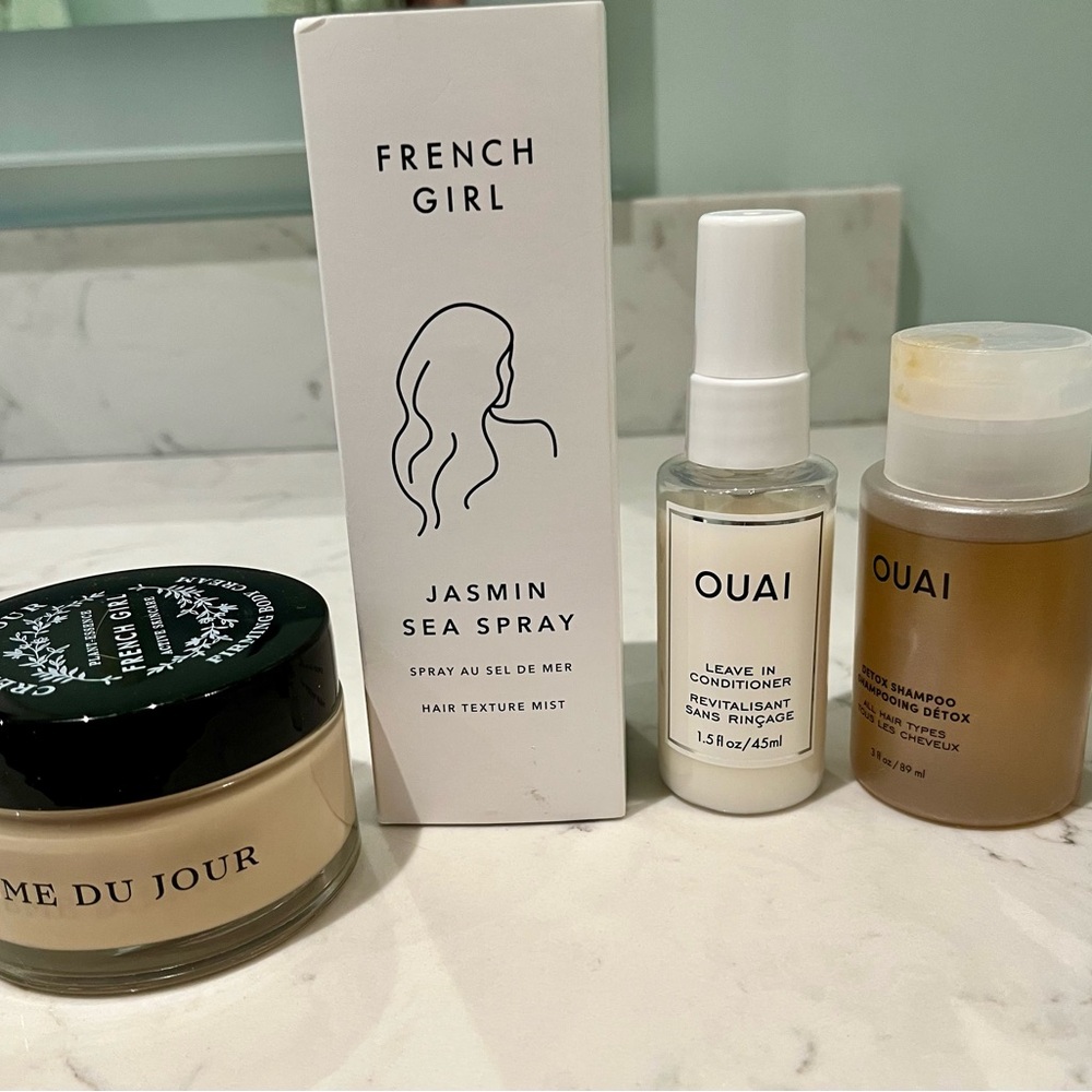 OUAI Hair Care MINI Set with French Girl Sea Spray and Firming Lotion